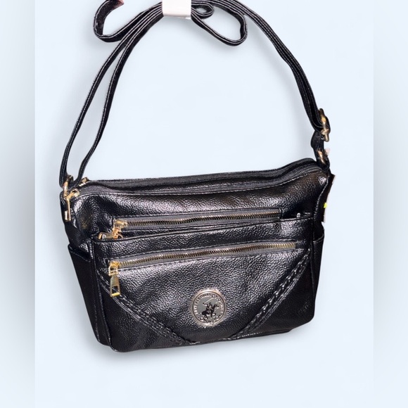 Beverly Hills Polo Club Black Multi-Section Crossbody Bag | NWT - Picture 4 of 12